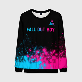 Мужской свитшот 3D с принтом Fall Out Boy   neon gradient: символ сверху в Екатеринбурге, 100% полиэстер с мягким внутренним слоем | круглый вырез горловины, мягкая резинка на манжетах и поясе, свободная посадка по фигуре | 