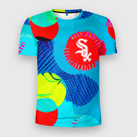 Мужская футболка 3D Slim с принтом Chicago White Sox   baseball team в Санкт-Петербурге, 100% полиэстер с улучшенными характеристиками | приталенный силуэт, круглая горловина, широкие плечи, сужается к линии бедра | 