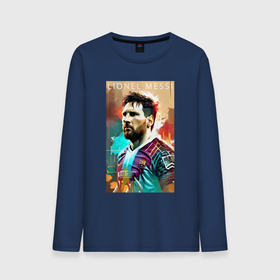 Мужской лонгслив хлопок с принтом Lionel Messi   football   striker , 100% хлопок |  | 