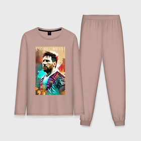 Мужская пижама с лонгсливом хлопок с принтом Lionel Messi   football   striker в Петрозаводске,  |  | 