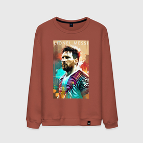 Мужской свитшот хлопок с принтом Lionel Messi   football   striker в Новосибирске, 100% хлопок |  | 