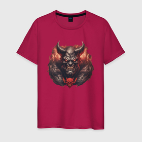 Мужская футболка хлопок с принтом Тёмный демон в Курске, 100% хлопок | прямой крой, круглый вырез горловины, длина до линии бедер, слегка спущенное плечо. | 