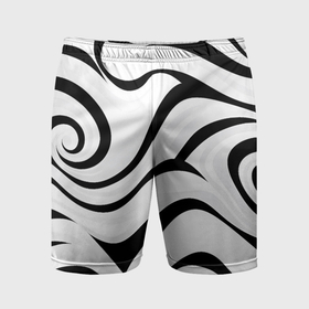 Мужские шорты спортивные с принтом Анималистическая абстракция зебры ,  |  | 