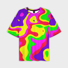 Мужская футболка oversize 3D с принтом Абстракция пять цветов в Тюмени,  |  | 