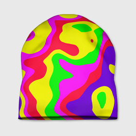 Шапка 3D с принтом Абстракция пять цветов в Тюмени, 100% полиэстер | универсальный размер, печать по всей поверхности изделия | 