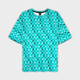 Мужская футболка oversize 3D с принтом Пиксели цвета алмаза в Тюмени,  |  | Тематика изображения на принте: 