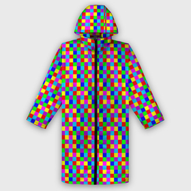 Мужской дождевик 3D с принтом Разноцветные маленькие квадраты в Петрозаводске,  |  | Тематика изображения на принте: 