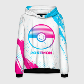 Мужская толстовка 3D с принтом Pokemon neon gradient style в Кировске, 100% полиэстер | двухслойный капюшон со шнурком для регулировки, мягкие манжеты на рукавах и по низу толстовки, спереди карман-кенгуру с мягким внутренним слоем. | 