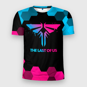 Мужская футболка 3D Slim с принтом The Last Of Us   neon gradient в Кировске, 100% полиэстер с улучшенными характеристиками | приталенный силуэт, круглая горловина, широкие плечи, сужается к линии бедра | 