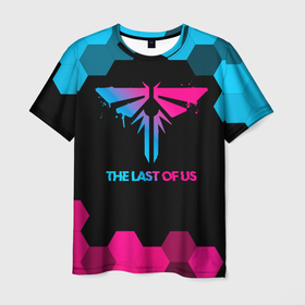 Мужская футболка 3D с принтом The Last Of Us   neon gradient в Санкт-Петербурге, 100% полиэфир | прямой крой, круглый вырез горловины, длина до линии бедер | 