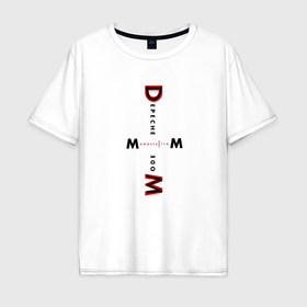 Мужская футболка хлопок Oversize с принтом Depeche Mode   Memento Mori Logo в Курске, 100% хлопок | свободный крой, круглый ворот, “спинка” длиннее передней части | 