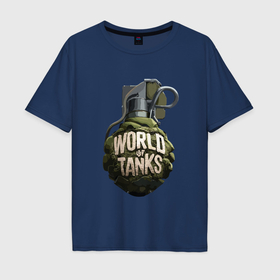 Мужская футболка хлопок Oversize с принтом Мир танков , 100% хлопок | свободный крой, круглый ворот, “спинка” длиннее передней части | 
