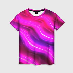 Женская футболка 3D с принтом Розовая объемная  абстракция в Кировске, 100% полиэфир ( синтетическое хлопкоподобное полотно) | прямой крой, круглый вырез горловины, длина до линии бедер | 