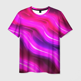 Мужская футболка 3D с принтом Розовая объемная  абстракция в Курске, 100% полиэфир | прямой крой, круглый вырез горловины, длина до линии бедер | Тематика изображения на принте: 
