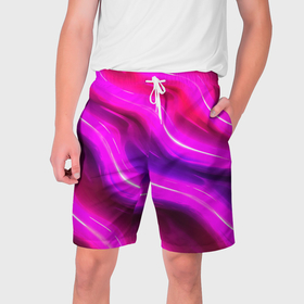 Мужские шорты 3D с принтом Розовая объемная  абстракция в Тюмени,  полиэстер 100% | прямой крой, два кармана без застежек по бокам. Мягкая трикотажная резинка на поясе, внутри которой широкие завязки. Длина чуть выше колен | 
