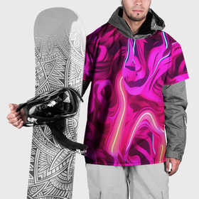 Накидка на куртку 3D с принтом Pink  neon abstract в Кировске, 100% полиэстер |  | 