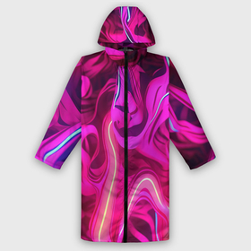 Мужской дождевик 3D с принтом Pink  neon abstract в Екатеринбурге,  |  | 