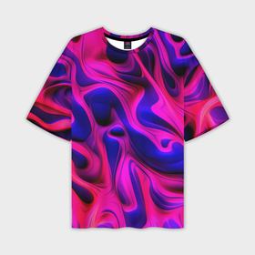 Мужская футболка oversize 3D с принтом Pink blue   abstract в Петрозаводске,  |  | Тематика изображения на принте: 