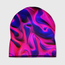 Шапка 3D с принтом Pink blue   abstract в Рязани, 100% полиэстер | универсальный размер, печать по всей поверхности изделия | 