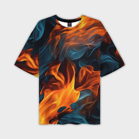 Мужская футболка oversize 3D с принтом Пламя   огня в Петрозаводске,  |  | Тематика изображения на принте: 