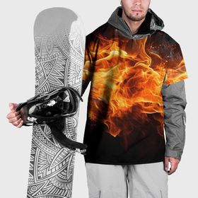 Накидка на куртку 3D с принтом Black  fire  style в Курске, 100% полиэстер |  | Тематика изображения на принте: 