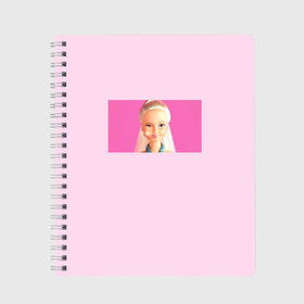 Тетрадь с принтом Barbie 2023 в Белгороде, 100% бумага | 48 листов, плотность листов — 60 г/м2, плотность картонной обложки — 250 г/м2. Листы скреплены сбоку удобной пружинной спиралью. Уголки страниц и обложки скругленные. Цвет линий — светло-серый
 | Тематика изображения на принте: 