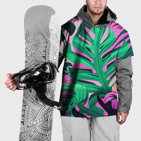 Накидка на куртку 3D с принтом Тропические растения   нейросеть , 100% полиэстер |  | 