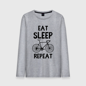 Мужской лонгслив хлопок с принтом Eat sleep bike repeat , 100% хлопок |  | 