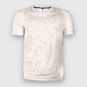 Мужская футболка 3D Slim с принтом Бежевый паттерн пятна в Екатеринбурге, 100% полиэстер с улучшенными характеристиками | приталенный силуэт, круглая горловина, широкие плечи, сужается к линии бедра | 