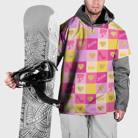 Накидка на куртку 3D с принтом Барби: желтые и розовые квадраты паттерн в Кировске, 100% полиэстер |  | 