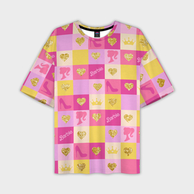 Мужская футболка oversize 3D с принтом Барби: желтые и розовые квадраты паттерн в Санкт-Петербурге,  |  | 