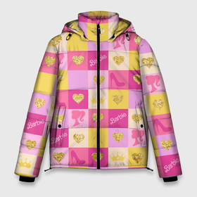 Мужская зимняя куртка 3D с принтом Барби: желтые и розовые квадраты паттерн в Белгороде, верх — 100% полиэстер; подкладка — 100% полиэстер; утеплитель — 100% полиэстер | длина ниже бедра, свободный силуэт Оверсайз. Есть воротник-стойка, отстегивающийся капюшон и ветрозащитная планка. 

Боковые карманы с листочкой на кнопках и внутренний карман на молнии. | Тематика изображения на принте: 
