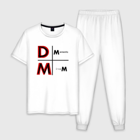 Мужская пижама хлопок с принтом Depeche Mode   Memento Mori Logo в Екатеринбурге, 100% хлопок | брюки и футболка прямого кроя, без карманов, на брюках мягкая резинка на поясе и по низу штанин
 | 
