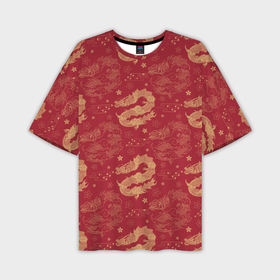 Мужская футболка oversize 3D с принтом The chinese dragon pattern в Курске,  |  | 