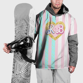 Накидка на куртку 3D с принтом Кен плюс Барби: сплит розовых и голубых полосок в Кировске, 100% полиэстер |  | 