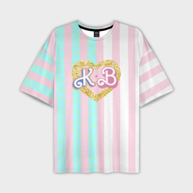 Мужская футболка oversize 3D с принтом Кен плюс Барби: сплит розовых и голубых полосок в Петрозаводске,  |  | Тематика изображения на принте: 