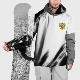 Накидка на куртку 3D с принтом Russia sport черно белый в Санкт-Петербурге, 100% полиэстер |  | Тематика изображения на принте: 