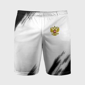 Мужские шорты спортивные с принтом Russia sport черно белый ,  |  | 