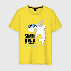 Мужская футболка хлопок с принтом Зона акул в Курске, 100% хлопок | прямой крой, круглый вырез горловины, длина до линии бедер, слегка спущенное плечо. | 