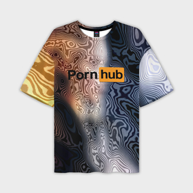 Мужская футболка oversize 3D с принтом Porn Hub силуэт в Курске,  |  | Тематика изображения на принте: 