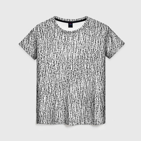 Женская футболка 3D с принтом Текстура черные вкрапления на белом в Екатеринбурге, 100% полиэфир ( синтетическое хлопкоподобное полотно) | прямой крой, круглый вырез горловины, длина до линии бедер | 