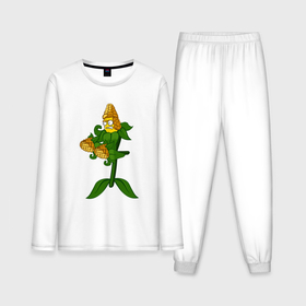 Мужская пижама с лонгсливом хлопок с принтом Зерновая Кукуруза в Санкт-Петербурге,  |  | Тематика изображения на принте: 