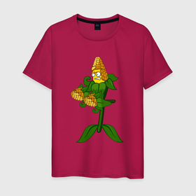 Мужская футболка хлопок с принтом Зерновая Кукуруза в Петрозаводске, 100% хлопок | прямой крой, круглый вырез горловины, длина до линии бедер, слегка спущенное плечо. | 