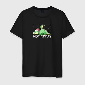 Светящаяся мужская футболка с принтом Dragon not today snow ,  |  | Тематика изображения на принте: 