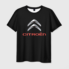 Мужская футболка 3D с принтом Citroen auto sports , 100% полиэфир | прямой крой, круглый вырез горловины, длина до линии бедер | 