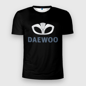 Мужская футболка 3D Slim с принтом Daewoo sport auto в Тюмени, 100% полиэстер с улучшенными характеристиками | приталенный силуэт, круглая горловина, широкие плечи, сужается к линии бедра | 