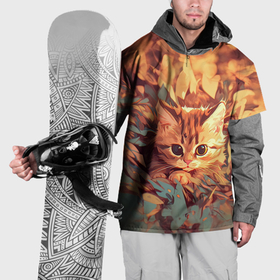 Накидка на куртку 3D с принтом Котёнок в зарослях в Тюмени, 100% полиэстер |  | Тематика изображения на принте: 