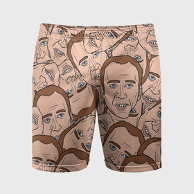 Мужские шорты спортивные с принтом Лица Николаса Кейджа в Санкт-Петербурге,  |  | Тематика изображения на принте: 