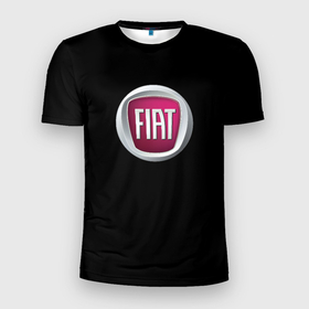 Мужская футболка 3D Slim с принтом Fiat sport pro в Тюмени, 100% полиэстер с улучшенными характеристиками | приталенный силуэт, круглая горловина, широкие плечи, сужается к линии бедра | Тематика изображения на принте: 