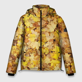 Мужская зимняя куртка 3D с принтом Осенние листья на земле в Санкт-Петербурге, верх — 100% полиэстер; подкладка — 100% полиэстер; утеплитель — 100% полиэстер | длина ниже бедра, свободный силуэт Оверсайз. Есть воротник-стойка, отстегивающийся капюшон и ветрозащитная планка. 

Боковые карманы с листочкой на кнопках и внутренний карман на молнии. | 